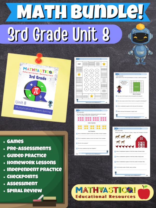 Mathtastico! 3rd Grade Math Bundle Unit 8 Multiplication Problem Solving